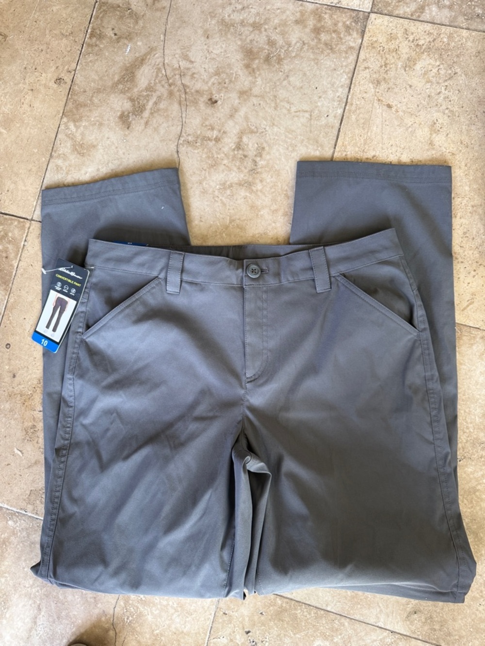 EDDIE BAUER ladies gray size 10 convertible pants NWT converts into shorts - Picture 7 of 9
